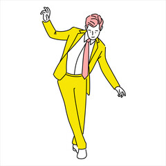 Business man, businessperson or employee staff people cartoon. Company professional minimalist illustration vector