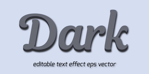 Dark grey color Editable 3d Text effect 3d style eps vactor
