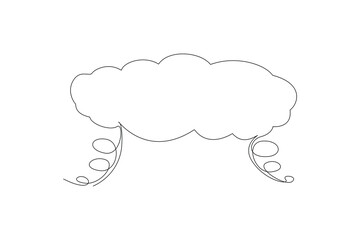 One continuous line drawing of Trendy speech bubbles concept. Doodle vector illustration in simple linear style.