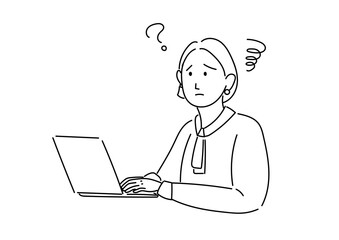 パソコンを使っている女性