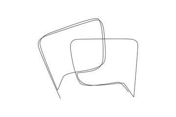 One continuous line drawing of Trendy speech bubbles concept. Doodle vector illustration in simple linear style.