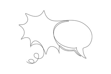 One continuous line drawing of Trendy speech bubbles concept. Doodle vector illustration in simple linear style.