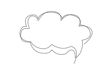 Obraz premium One continuous line drawing of Trendy speech bubbles concept. Doodle vector illustration in simple linear style.