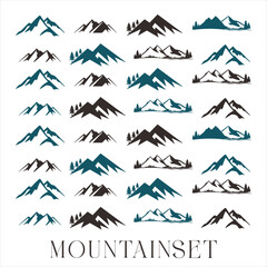 Set of mountains. Logo. Mountain icons set on a white background