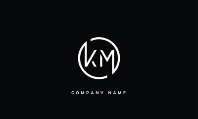 KM, MK, K, M Abstract Letters Logo Monogram