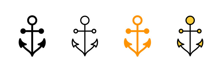 Anchor icon set vector. Anchor sign and symbol. Anchor marine icon.