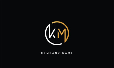 KM, MK, K, M Abstract Letters Logo Monogram