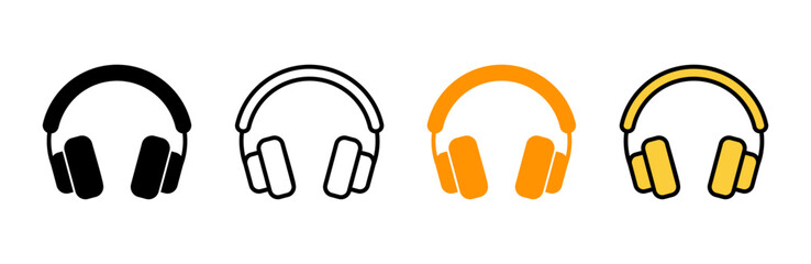 Fototapeta na wymiar Headphone icon set vector. headphone sign and symbol