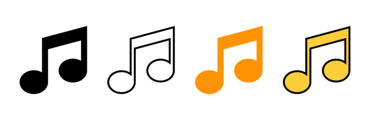 Music icon set  vector. note music sign and symbol