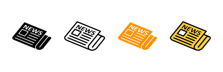 Newspaper icon set vector. news paper sign and symbolign - obrazy, fototapety, plakaty