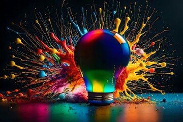 light bulb on black