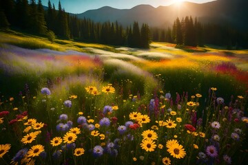 sunset in the mountains
