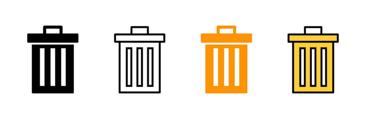 Trash icon set vector. trash can icon. delete sign and symbol.