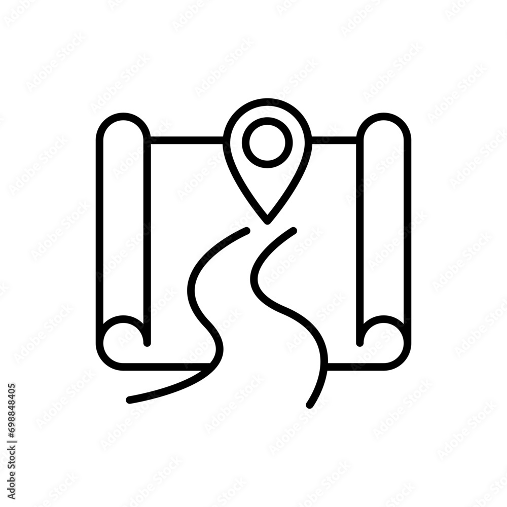 Poster map pointer outline icons, navigation vector illustration ,simple transparent graphic element .isola