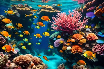 coral reef in aquarium