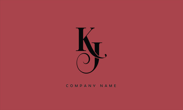 KJ, JK, K, J Abstract Letters Logo Monogram