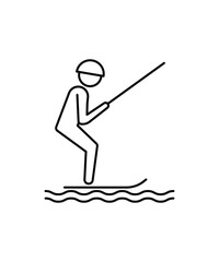 water surfing icon, vector best line icon.