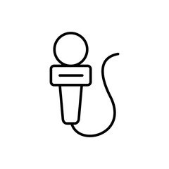 Microphone outline icons, news vector illustration ,simple transparent graphic element .Isolated on white background