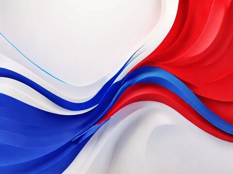 Neon red and blue wave in white background