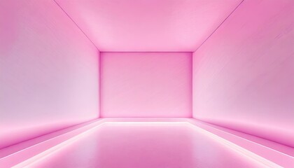 A minimal of the pink neon light empty room for design purposes.