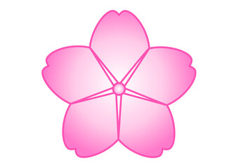 桜の花びら グラデーション ピンクのサクラの花のアイコン素材	
