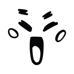 Kawaii's cute face. Manga-style eyes and mouth. Funny cartoon Japanese emoticon in different expressions, mega Big Set. Expression anime character and emoticon face illustration. Background. Print.