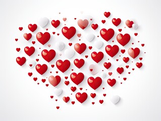 Valentines Day Hearts on Blank White Backdrop for App Overlay Photo Filter Web Graphics Tshirt Clothing Designs and Advertising Marketing