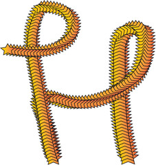 3d render of a symbol made of many spheres