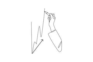 One continuous line drawing of management business concept. Doodle vector illustration in simple linear style.