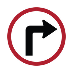 Guide effectively with our Turn Right Traffic Sign icon. Perfect for web and app designs, ensuring clear and safe navigation.