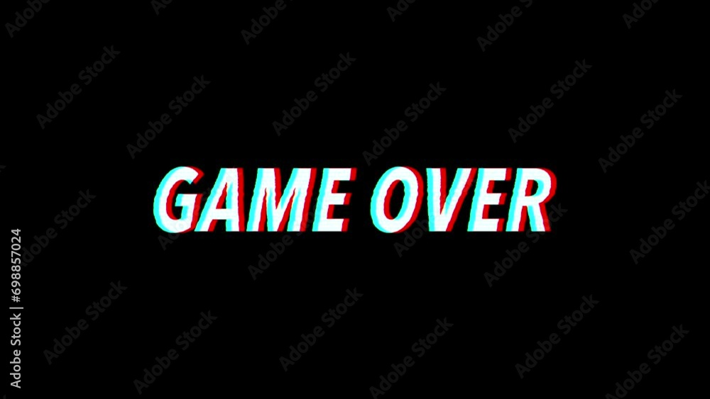 Poster Game over message text in motion