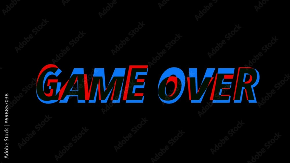 Poster Game over message text in motion