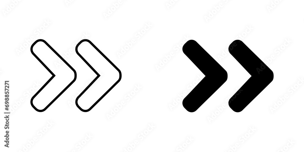 Poster right arrow icon vector. next icon sign symbol vector. move forward vector icon illustration isolate