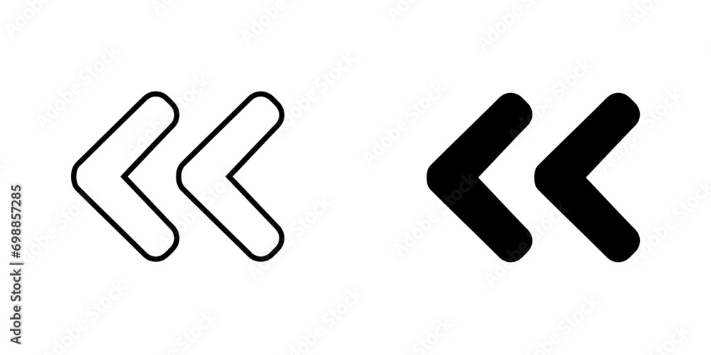 Poster left arrow icon vector. previous icon sign symbol vector. go back arrow vector icon illustration iso