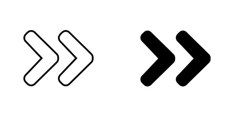 Obraz premium Right arrow icon vector. Next icon sign symbol vector. Move forward vector icon illustration isolated on white background