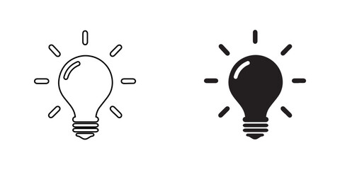 Bulb lamp icon vector. Idea bulb sign symbol vector. Bulb lamp vector icon illustration isolated on white background - obrazy, fototapety, plakaty
