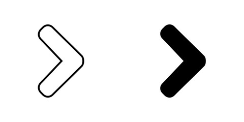 Fototapeta premium Right arrow icon vector. Next icon sign symbol vector. Move forward vector icon illustration isolated on white background