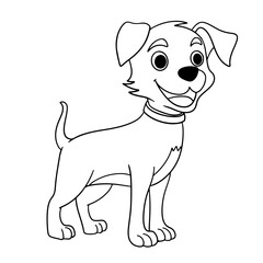 Fototapeta premium Coloring page outline of cartoon dog 