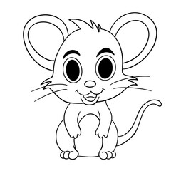 Coloring page outline of cartoon mouse
