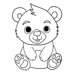 Obraz na płótnie Canvas Coloring page outline of cartoon bear 