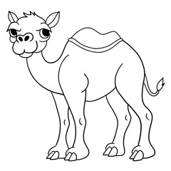 Coloring page outline of cartoon camel
