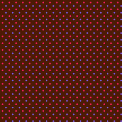 Cute modest geometric seamless pattern Small red and lilac violet polka dots on a brown background