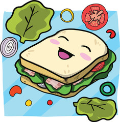 Cute Sandwich handdraw