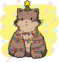 Brow cat and fairy christmas