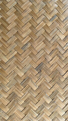 Woven bamboo wall background natural texture pattern indonesian style. Bamboo basket mat seamless pattern. Top view.