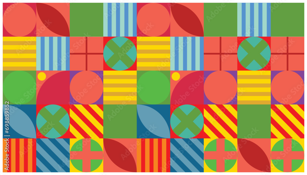 Poster seamless geometric pattern in the style of the 80s. vector illustration for your design. eps 10. bac