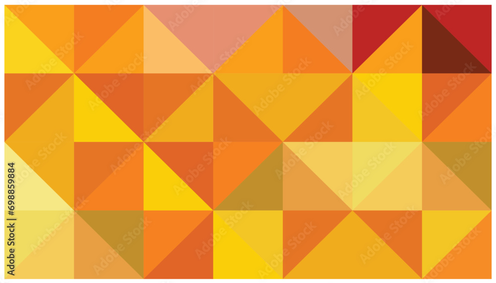 Poster abstract geometric background with yellow, orange and brown triangles. vector illustration. backgrou