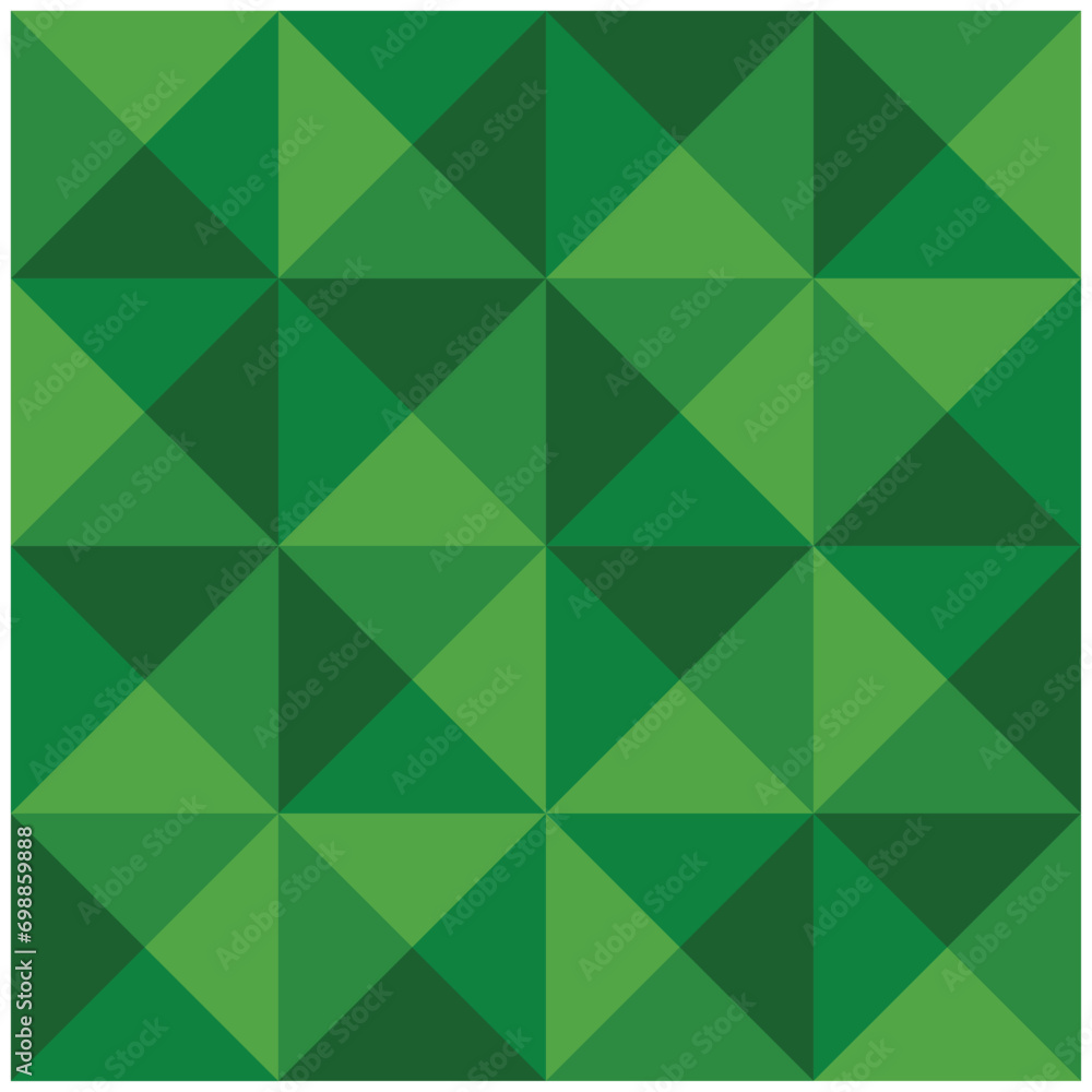 Poster seamless pattern with green triangles. geometric background. vector illustration. background templat