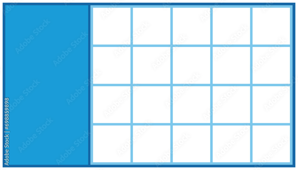 Aufkleber illustration of a blue paper sheet with a grid on a white background. collection icon set template w