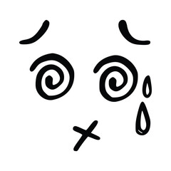 Kawaii's cute face. Manga-style eyes and mouth. Funny cartoon Japanese emoticon in different expressions, mega Big Set. Expression anime character and emoticon face illustration. Background. Print.